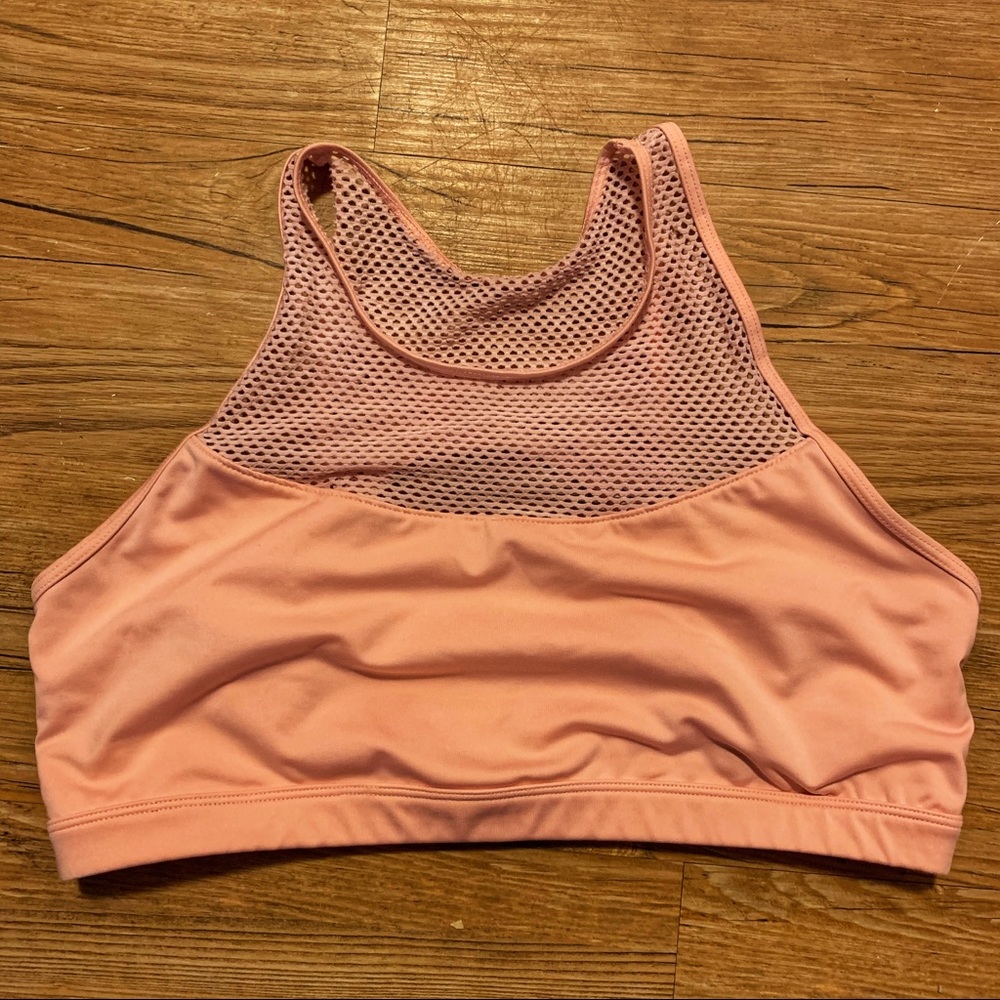 Marika XL peach mesh sports bra